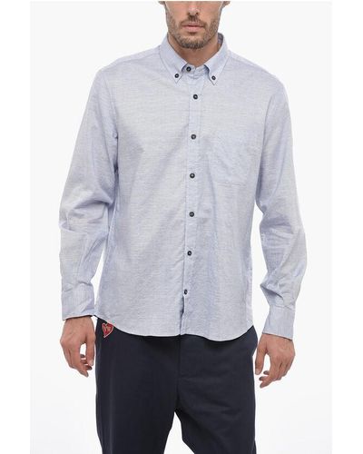 Peserico Button-Down Shirt With Breast Pocket - Grey