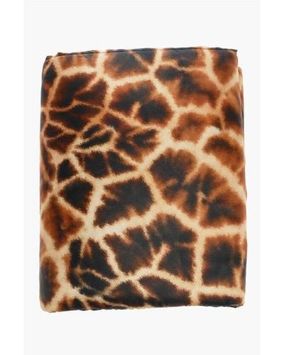 Roberto Cavalli Silk Giraffa Plaid - Brown