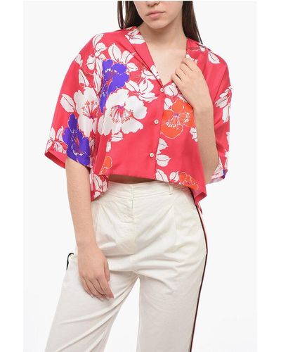 P.A.R.O.S.H. Shine Cropped Shirt With Relaxed Fit - Red