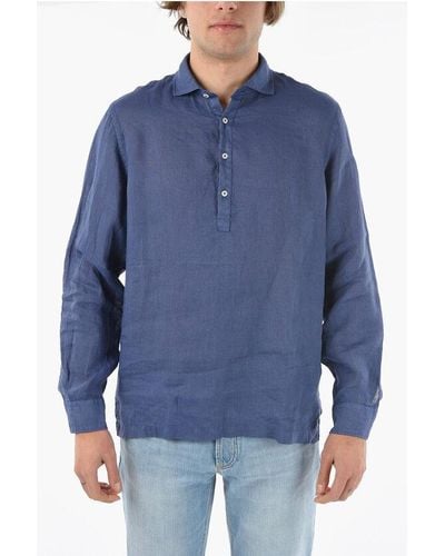 Altea Solid Colour Flax Tyler Shirt - Blue