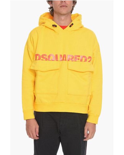 DSquared² Arctic Ski Hoodie Sweatshirt With Flap Pockets - Yellow