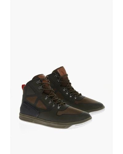 Ralph Lauren Lace-Up Fabric And Rubber Trainers - Black