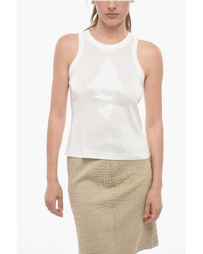 In the mood for love Sequined Jeet Tank Top - White