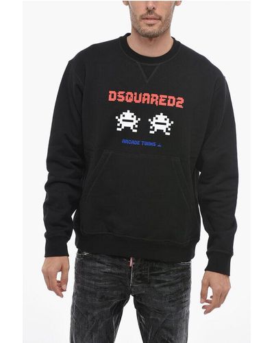 DSquared² Arcade Twins Hoodie Sweatshirt With Logo Print - Black
