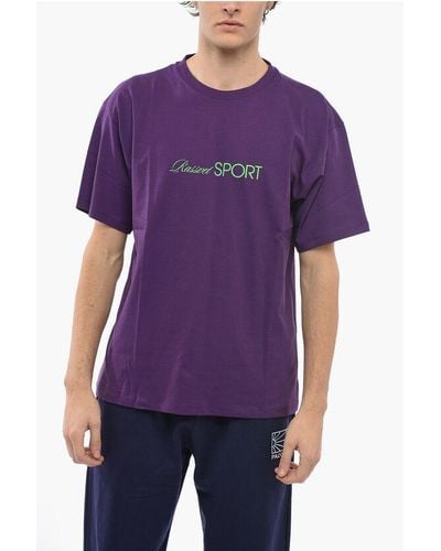 Rassvet (PACCBET) Lettering Printed Cotton Crew-Neck T-Shirt - Purple