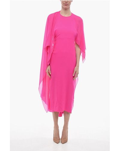 Stephan Janson Bat-Wing Sleeved Cosima Silk Maxidress - Pink