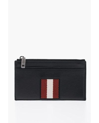 Bally Leather Bythom Card Holder With Contrasting Detail - Black