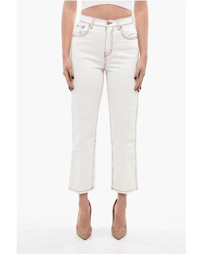 Tory Burch High-Rise Straight Fit Jeans 20Cm - White
