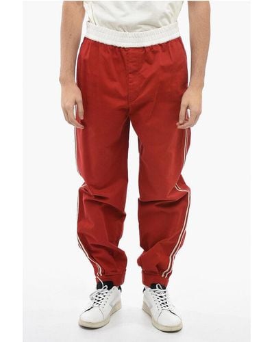 Gucci Cotton Drill Military Trousers With Buckles - Red