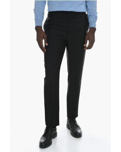 Givenchy Wool Front-Pleated Trousers With Elasticated Waistband - Black