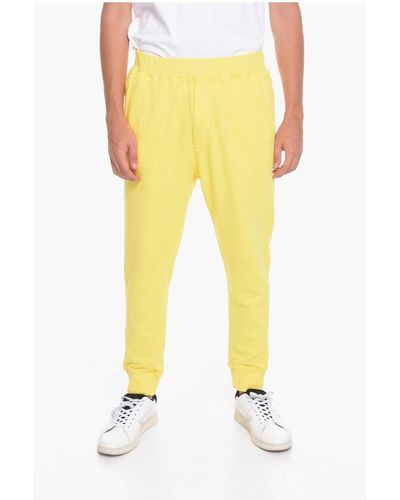 DSquared² One Life One Planet Brushed Cotton Joggers With Back Letteri - Yellow
