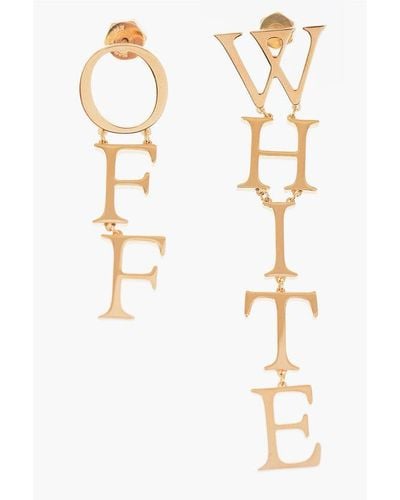 Off-White c/o Virgil Abloh Logoed Golden-Effect Earrings - Multicolour