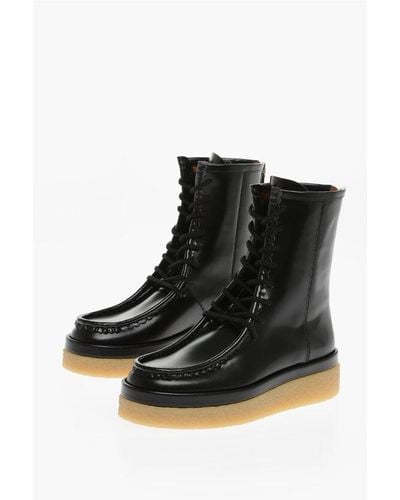 Chloé Patent Leather Jamie Ankle Boots With Crepe Sole - Black