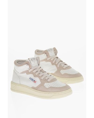 Autry Leather Medalist Mist Trainers With Suede Detail - White