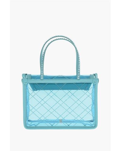 AMINA MUADDI Pvc Betty Mini Handbag With Rhinestoned Detailing - Blue