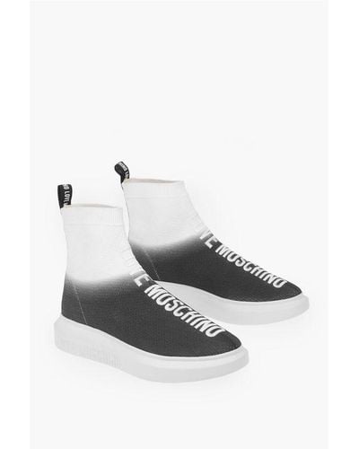 Moschino Love Shaded Sock High Top Trainers With Embroidery Logo - Multicolour