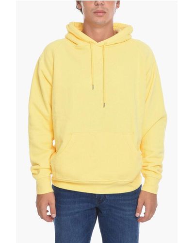 Pop Trading Co. Solid Colour Hoodie With Printed Logo - Yellow