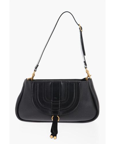 Chloé Textured Leather Shoulder Bag - Black