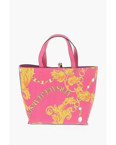 Versace Jeans Couture Reversible Faux Leather Tote Bag - Pink