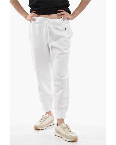 Polo Ralph Lauren Fleece Joggers With Embroidered Logo - White