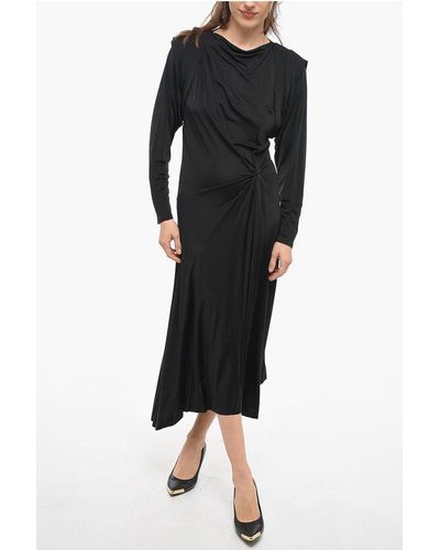 Isabel Marant Draped Jaboti Dress - Black