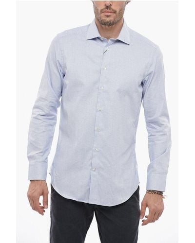 Etro Spread Collar Popeline Cotton Shirt - White