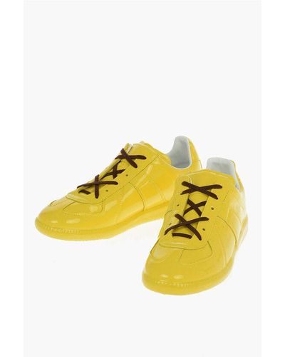 Maison Margiela Mm22 Patent Leather Replica Trainers - Yellow