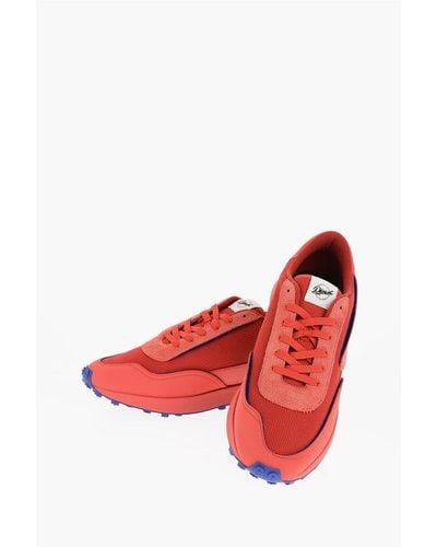 DIESEL Two-Tone Leather And Mesh S-Racer Two-Tone Trainers - Red
