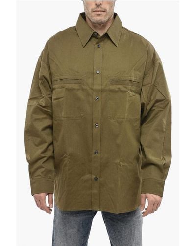 DIESEL Solid Colour S-Dewny Shirt With Double Breast Pocket - Green