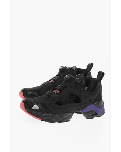Reebok Fabric Instapump Fury 95 Trainers With Cut-Out Details - Black