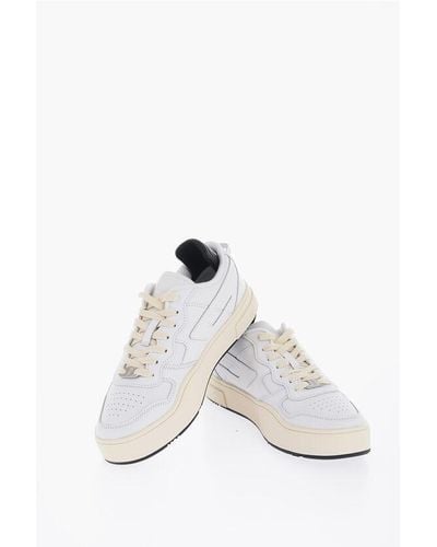 DIESEL Leather Two-Tone S-Ukiyo Low-Top Trainers - White