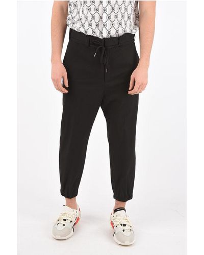 Neil Barrett Drop Crotch Fit Belt Loops Trousers - Black