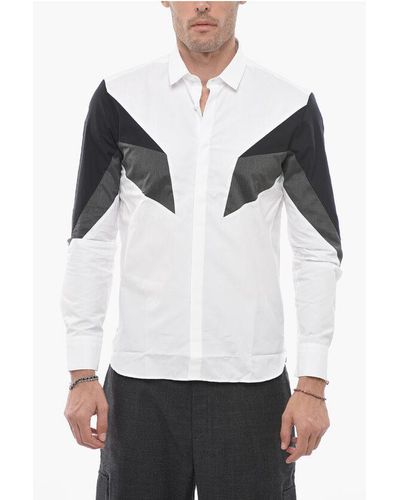Neil Barrett Classic Collar Popeline Cotton Shirt - Grey