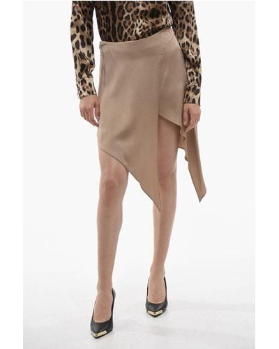 Stella McCartney Satin Asymmetric Miniskirt With Side Zip - Multicolour