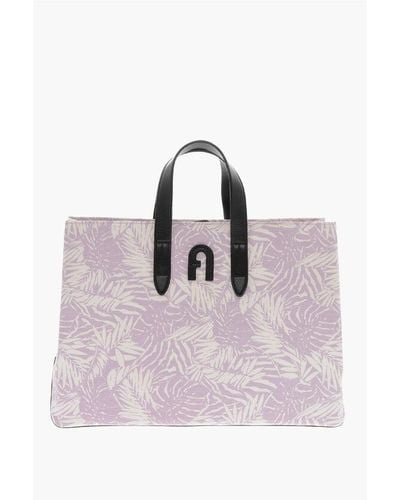 Furla Floral-Printed Kenzia Tote Bag With Leather Detailing - Pink