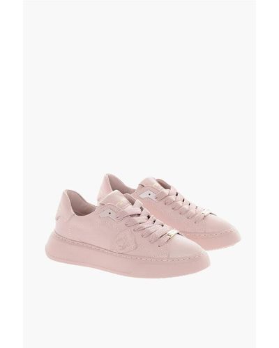 Philippe Model Lace-Up Low Temple Low Trainers With Logo Application - Pink