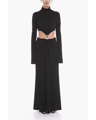 Ambush Long-Sleeved Jersey Dress With Jewel Detail - Black