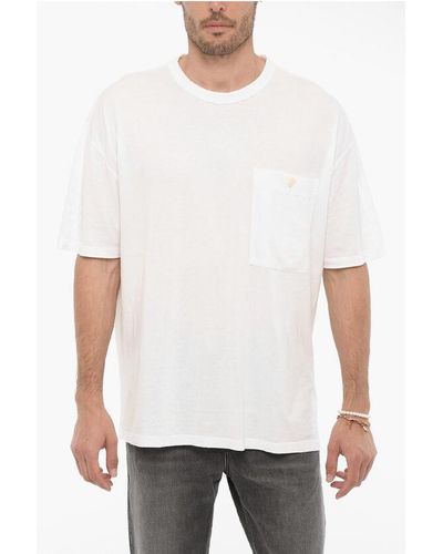C.P. Company Solid Colour Crew-Neck T-Shirt With Breast Pocket - White