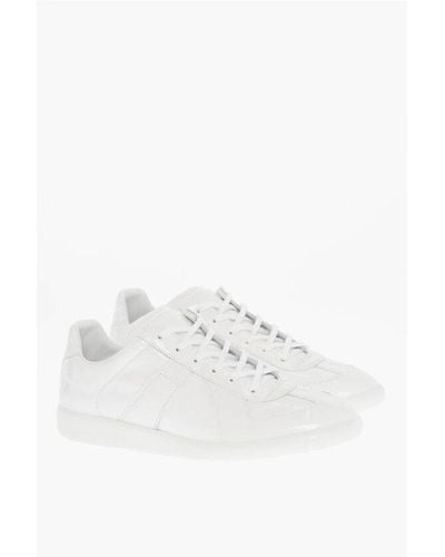 Maison Margiela Mm22 Solid Colour Patent Leather Low-Top Trainers - White