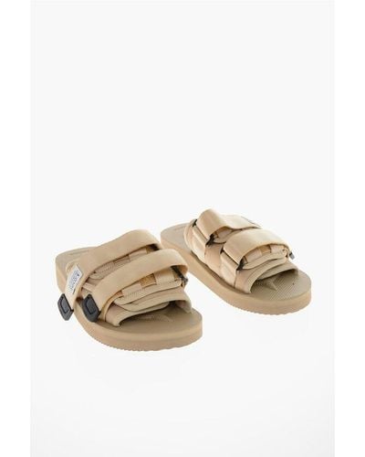 Suicoke Logo Patch And Touch Strap Closure Sandals With Rubber Sole - Metallic
