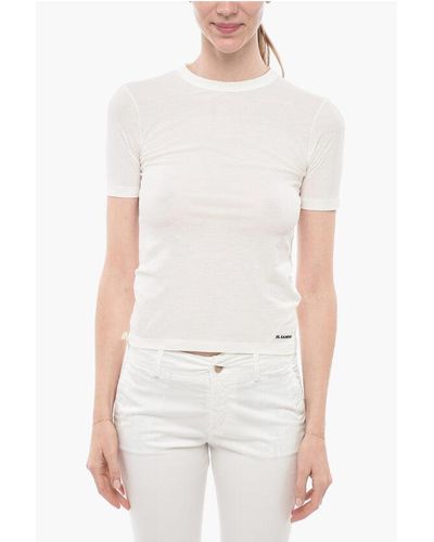 Jil Sander Crew Neck Cotto Crepe T-Shirt - White