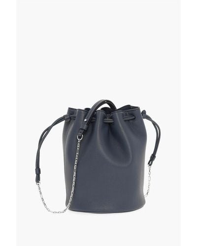 Maison Margiela Mm11 Leather Bucket Bag With-Tone Chain - Blue
