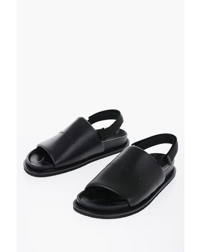 Stella McCartney Vegan Leather Logoed Sandals - Black