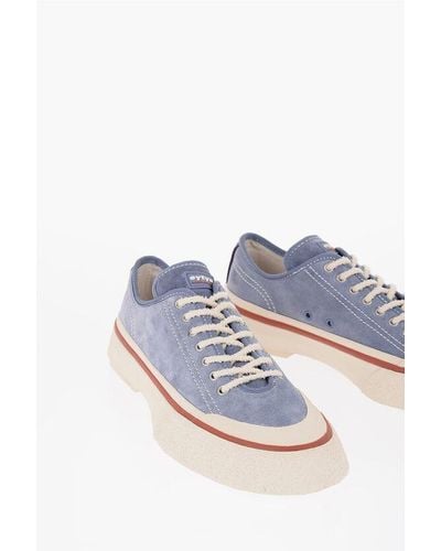 Eytys Suede Laguana Low-Top Trainers With Contrast Sole - Blue