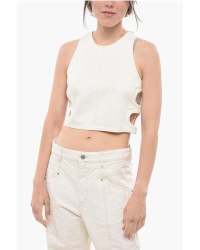 Chloé Denim Tank Top With Side Cut-Outs - White
