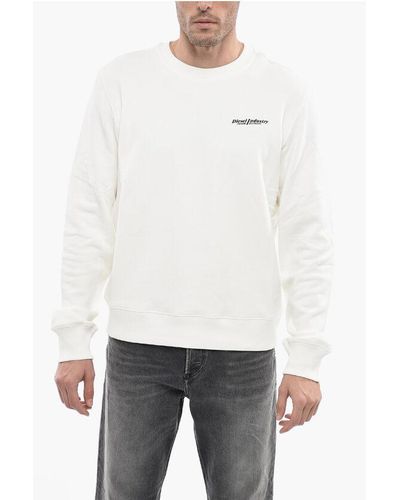 DIESEL Brushed Cotton S-Ginn New Ind Out Crew-Neck Sweatshirt - White