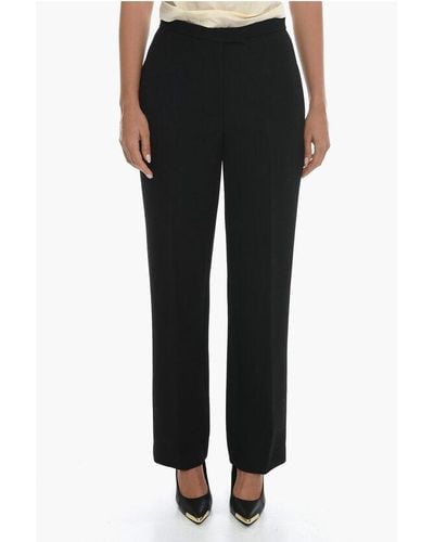 The Row Wool Elia Straight Fit Trousers - Black