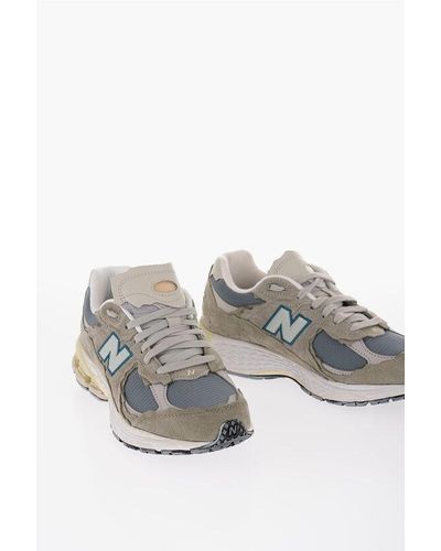 New Balance Suede Running Trainers With Breathable Inserts - Grey