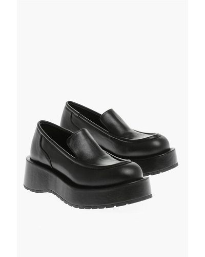 Paloma Barceló Leather Gael Loafers With Platform 5Cm - Black