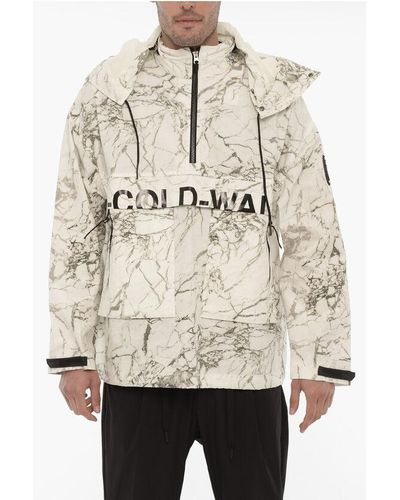 A_COLD_WALL* Marble Motif Effect Anorak With Removable Hood - Natural